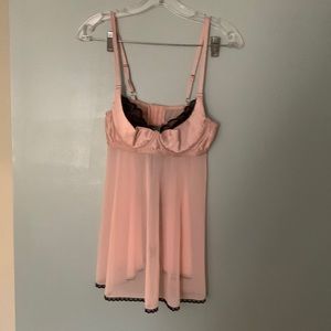Sheer with lace babydoll.